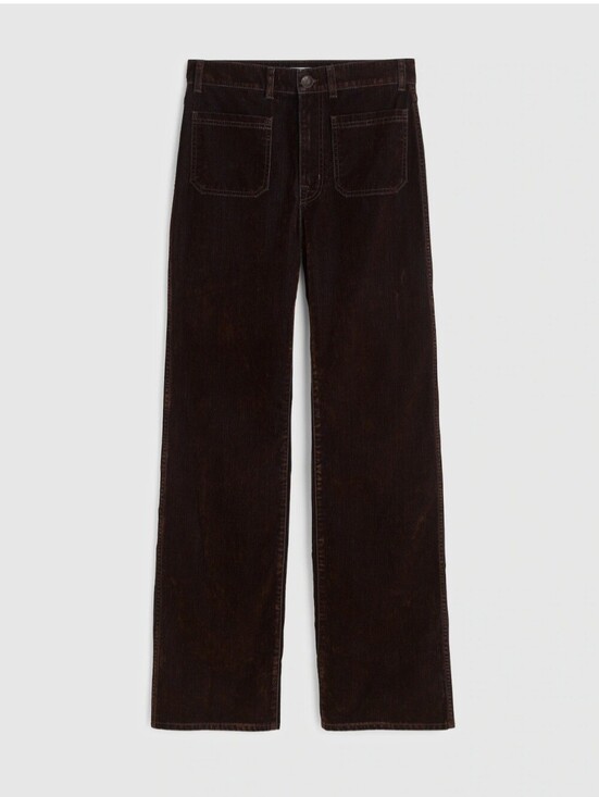 Madewell Pants - NWT Madewell Size 31 Brown Velvet Cleo Straight-Leg Jeans